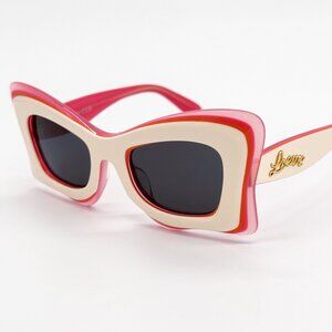 NEW LW40140U 59A, LOEWE WHITE PINK WOMEN SUNGLASSES LOEWE
